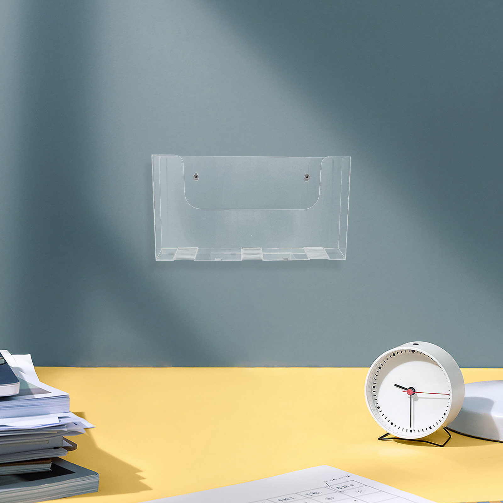 Magazine Holder Rack - Acryl-Wand-Aktenhalter, 2er-Pack, transparenter Dokumentenorganizer, großes Fassungsvermögen,