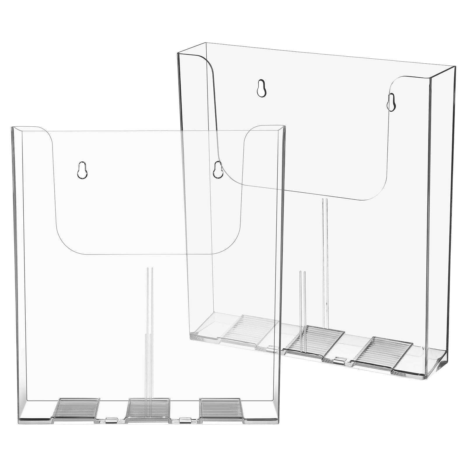 Magazine Holder Rack - 2 Stück transparente Acryl-Wand-Dateiablage, wandmontierter Ordnerhalter,