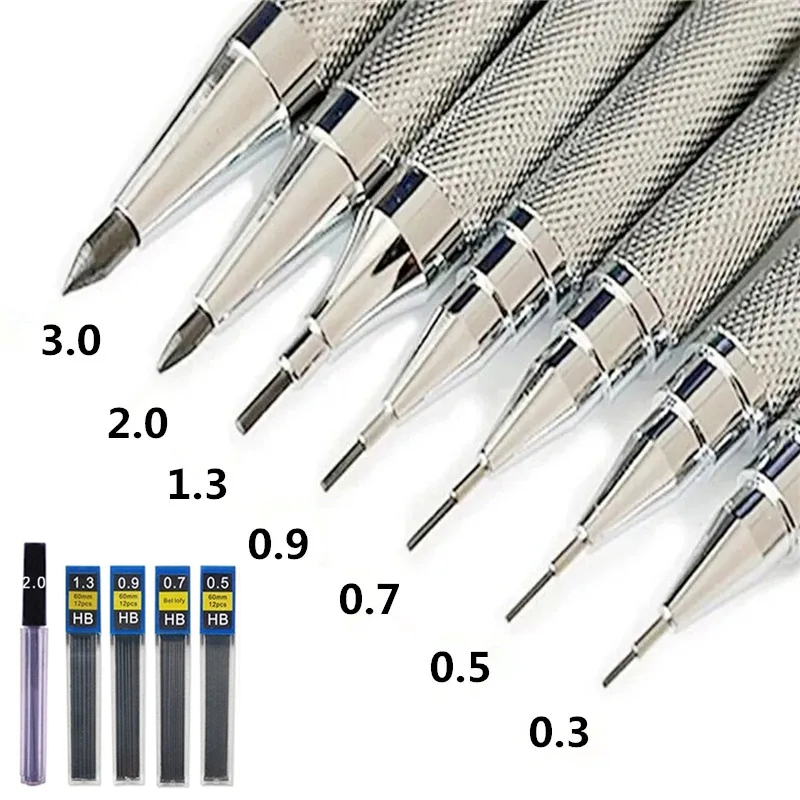 Mechanical Pencil 0.3 - Druckbleistift aus Metall, 0,3 0,5 0,7