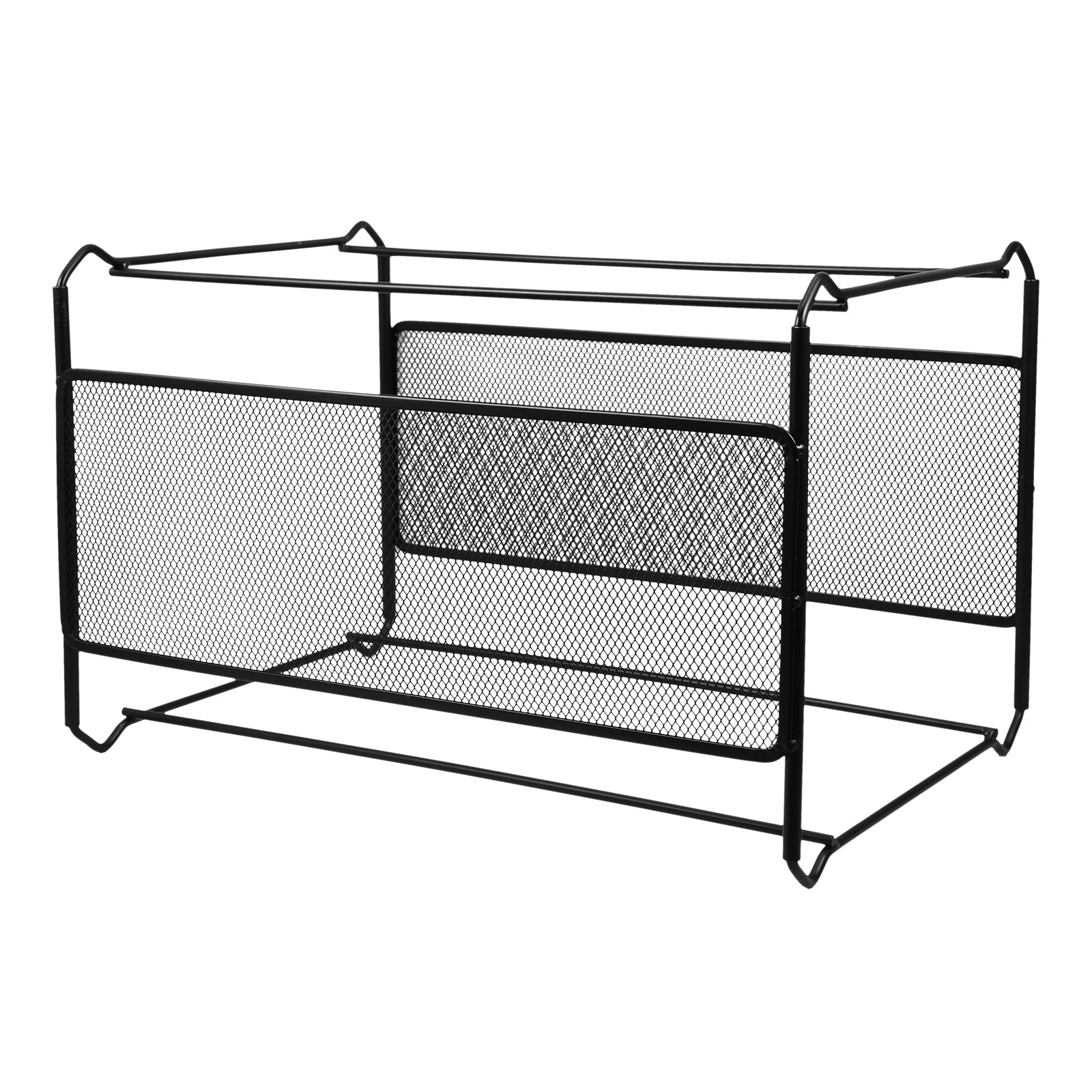 Magazine Holder Rack - Eisen-Netz-Aktenhalter, Desktop-Buchorganizer, Aufbewahrungsregal für Büro, Schule