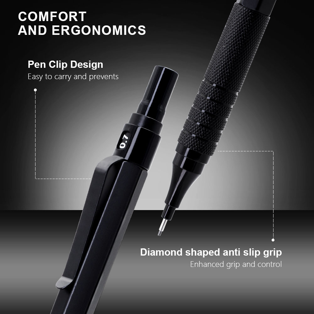 Schwarzes Metall-Druckbleistif – Mechanical Pencil 0.3 Bewertung und Preis